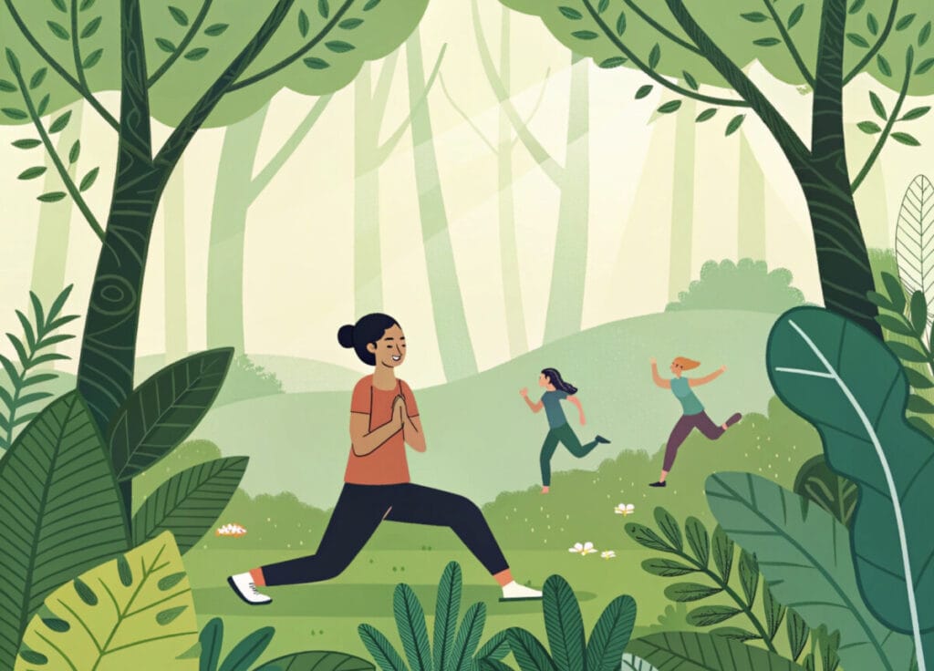 숲속에서의 요가